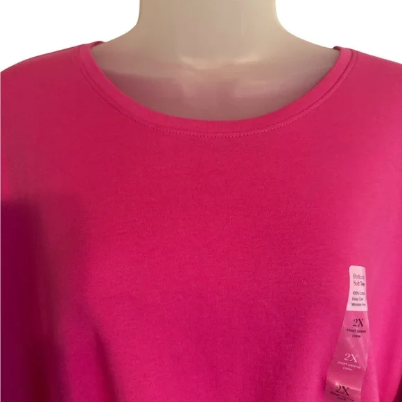NWT SPRING/SUMMER Pink Short Sleeve Tee PLUS: 2X #B - Picture 2 of 8